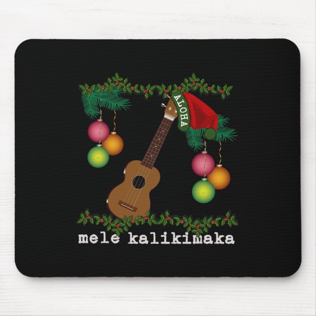 Uke Mele Kalikimaka Ukulele Christmas Songs Aloha  Mouse Pad (Front)
