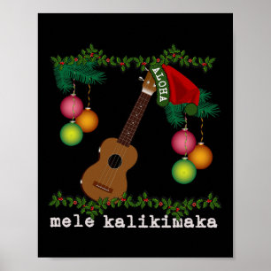 Uke Mele Kalikimaka Ukulele Christmas Songs Aloha Poster