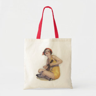 Uke Playing Flapper Tote Bag