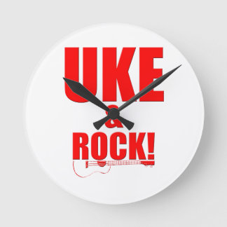 Uke & Rock Round Clock