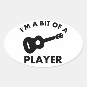 Ukelele musical instrument designs oval sticker