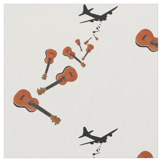 Ukes not nukes Ukulele t-shirt Fabric (Close Up)