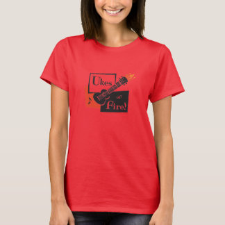 Ukes of Fire!, Ladies Ringer T T-Shirt