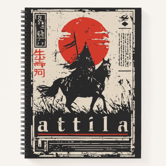 Ukiyo-e Attila | Hun Warrior Portrait Notebook (Front)