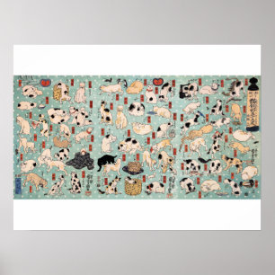 Ukiyo-e Cats by Utagawa Kuniyoshi (1798-1861) Poster