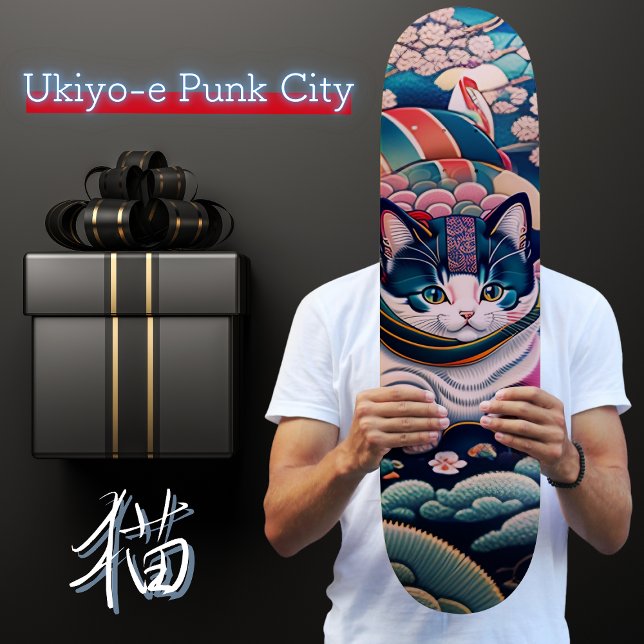 Ukiyo-e cats Punk City Katsushika Katsusai (Cat Na Skateboard (Creator Uploaded)
