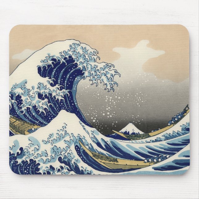 Ukiyo-e - Hokusai's Tsunami Mouse Pad (Front)