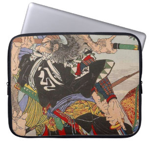Ukiyo-e Japanese Painting A Samurai Fighting Laptop Sleeve