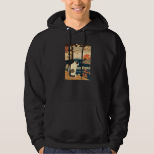 Ukiyo e Kanagawa Vintage Japanese Tattoo Cat Graph Hoodie