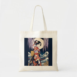 Ukiyo-e Modern Tote Bag with Wisteria japonica