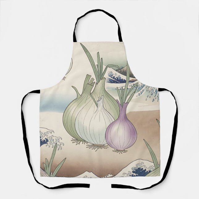 Ukiyo-e Onion Wave Pattern Apron (Front)