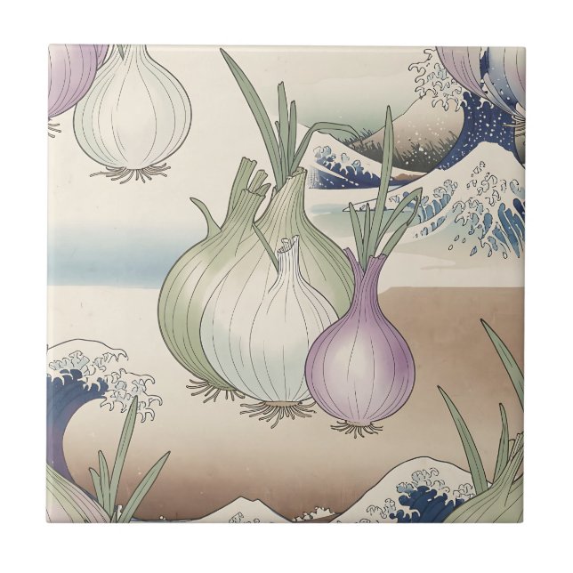 Ukiyo-e Onion Wave Pattern Tile (Front)