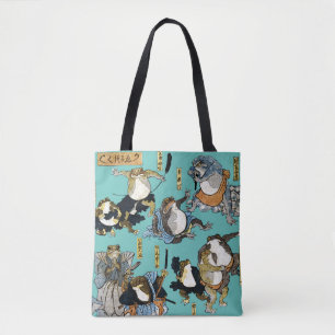 Ukiyo-e print - Frogs as Japanese Kabuki actors Th Tote Bag