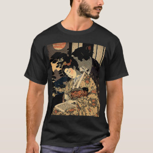 Ukiyo E Retro Japanese  Love During Wartime Dark R T-Shirt