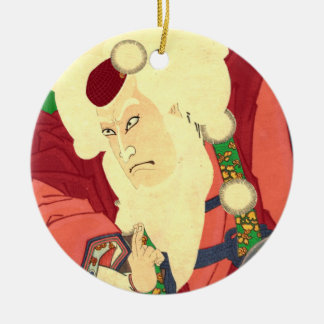 Ukiyo-e Santa Claus Ceramic Tree Decoration