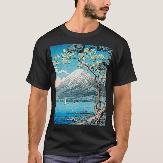 Ukiyo e T  Mt Fuji Japanese Painting Print Masterp T-Shirt (Front)