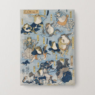 Ukiyo-e Warrior Frogs Antique Japanese Artwork