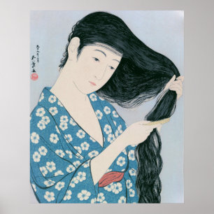 Ukiyoe [Goyo] Hair combing (XL) Poster