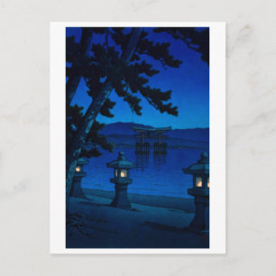 ukiyoe [hasui] A02 Moonlit Night at Miyajima Postcard
