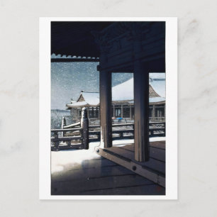 ukiyoe [hasui] A09 Evening Snow at Kiyomizu-dera Postcard