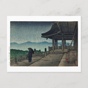 ukiyoe [hasui] C19 Kiyomizu Temple in Rain Postcard