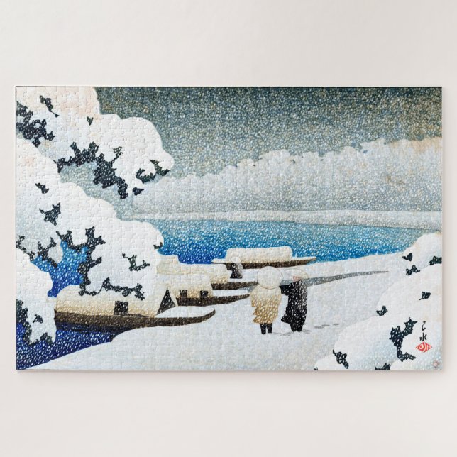 ukiyoe [hasui] C27 Amanohashidate in Snow Jigsaw Puzzle (Horizontal)