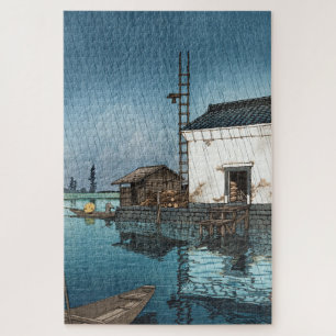ukiyoe - hasui - m02 - Ushibori in rain - Jigsaw Puzzle