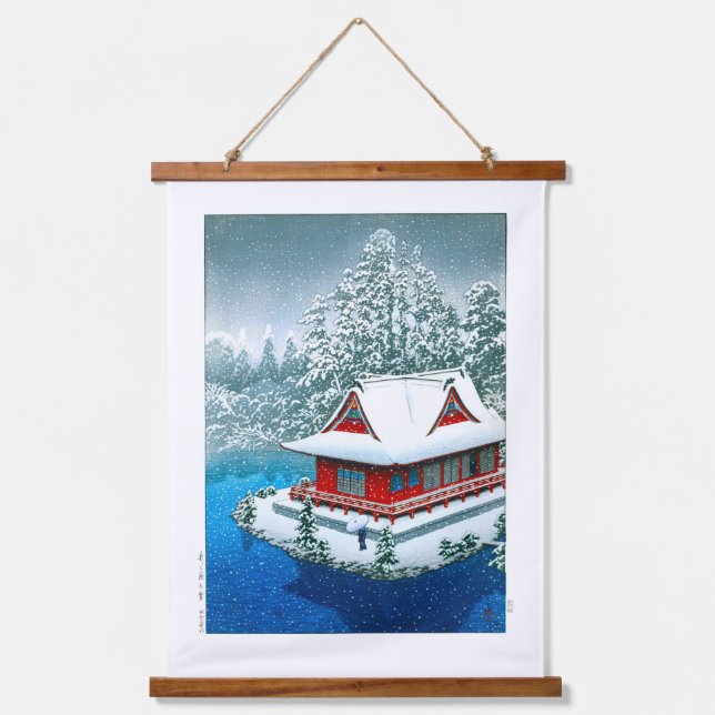 ukiyoe - hasui - No.26 Snow at Inokashira Park - Hanging Tapestry (Front)