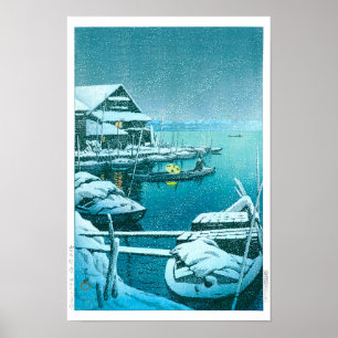 ukiyoe - hasui - No.27 Snow at Mukōjima - Poster