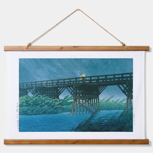 ukiyoe - hasui - No.35 Evening shower at Imai.. Hanging Tapestry (Front)
