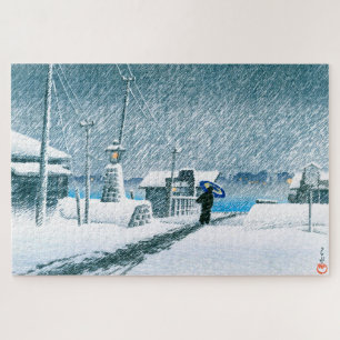 ukiyoe - hasui - No.3 Snow at Tsukishima - Jigsaw Puzzle