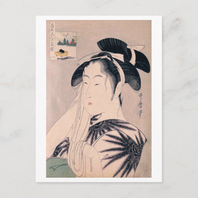 Ukiyoe [Utamaro] beauties 021 Postcard (Front)