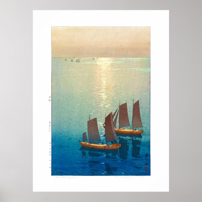 ukiyoe - Yoshida - 01  - Glittering Sea Poster (Front)