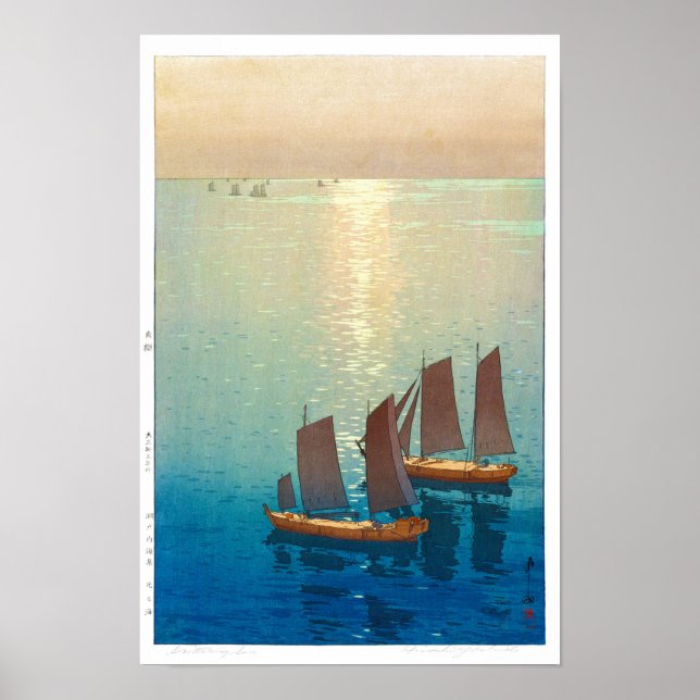 ukiyoe - Yoshida - 01  - Glittering Sea Poster (Front)