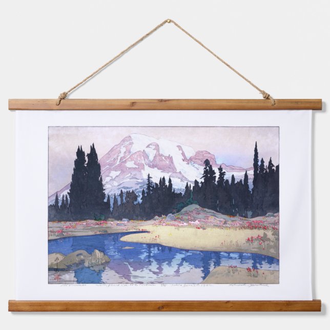 ukiyoe - Yoshida - 07 - Mount Rainier -  Hanging Tapestry (Front)
