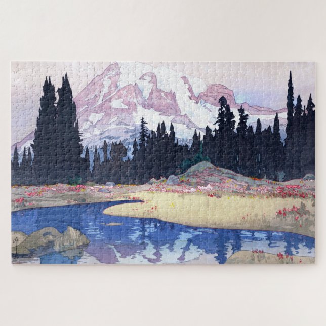 ukiyoe - Yoshida - 07 - Mount Rainier -  Jigsaw Puzzle (Horizontal)