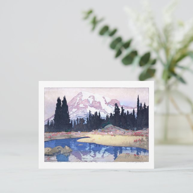 ukiyoe - Yoshida - 07 - Mount Rainier -  Postcard (Standing Front)