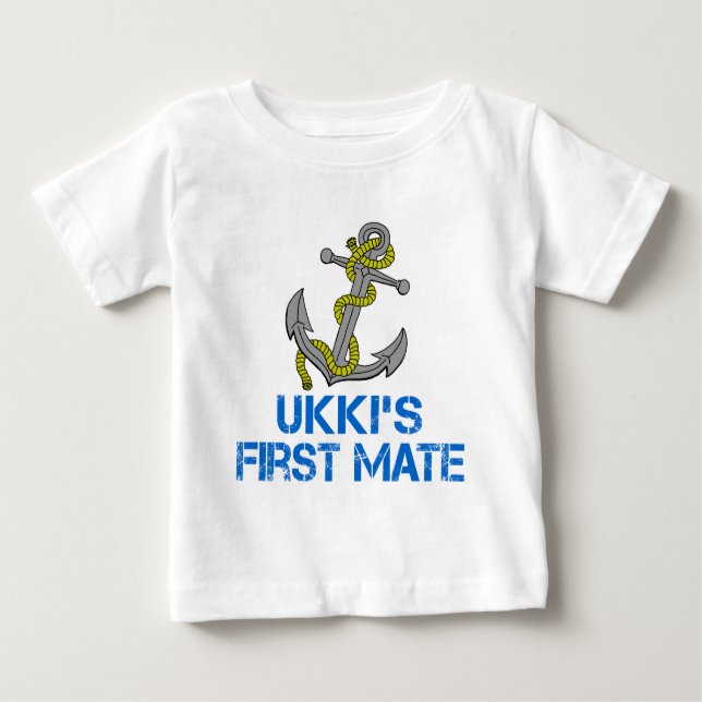 Ukki's First Mate Baby T-Shirt (Front)