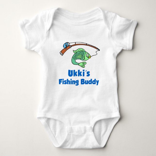 Ukki's Fishing Buddy Baby Bodysuit (Front)