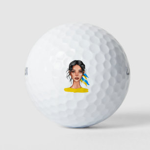 Ukrain Stop War Black Hair Golf Balls