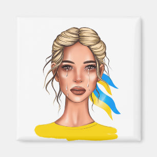 Ukrain Stop War Blonde Magnet