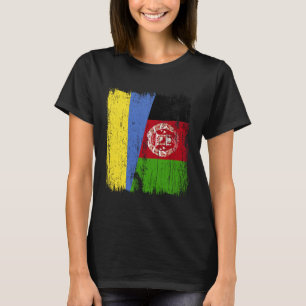 Ukraine Afghanistan Half Flag Ukrainian Afghan Her T-Shirt