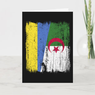 Ukraine Algeria Half Flag Ukrainian Algerian Herit Card