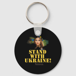 Ukraine Allegorical Figure Woman Slogan Stand With Key Ring