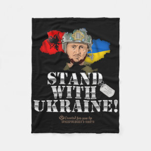 Ukraine Alnia Volodymyr Zelenskyy Stand With Ukrai Fleece Blanket