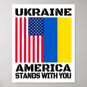 Ukraine America Stands With You American Support  Poster