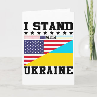Ukraine American Pride Vintage Retro Ukrainian Fla Card