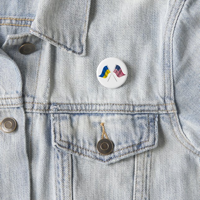 Ukraine and American Flag button (In Situ)