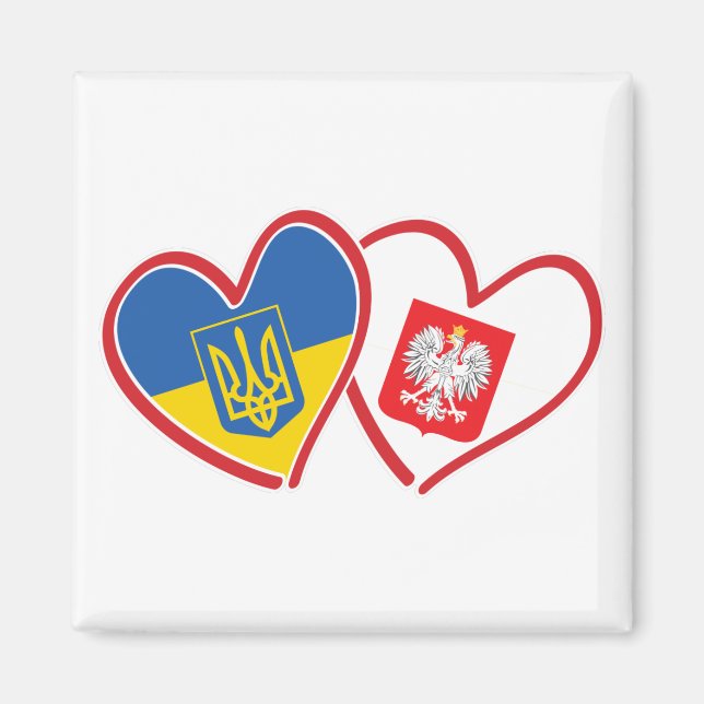 Ukraine-and-Polish-Eagle-Flag Magnet (Front)