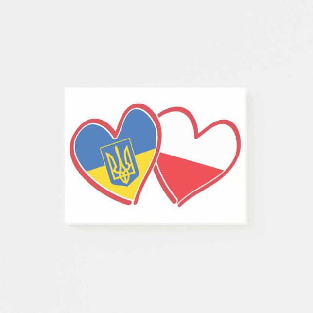 Ukraine-and-Polish-Flag Post-it Notes (Front)